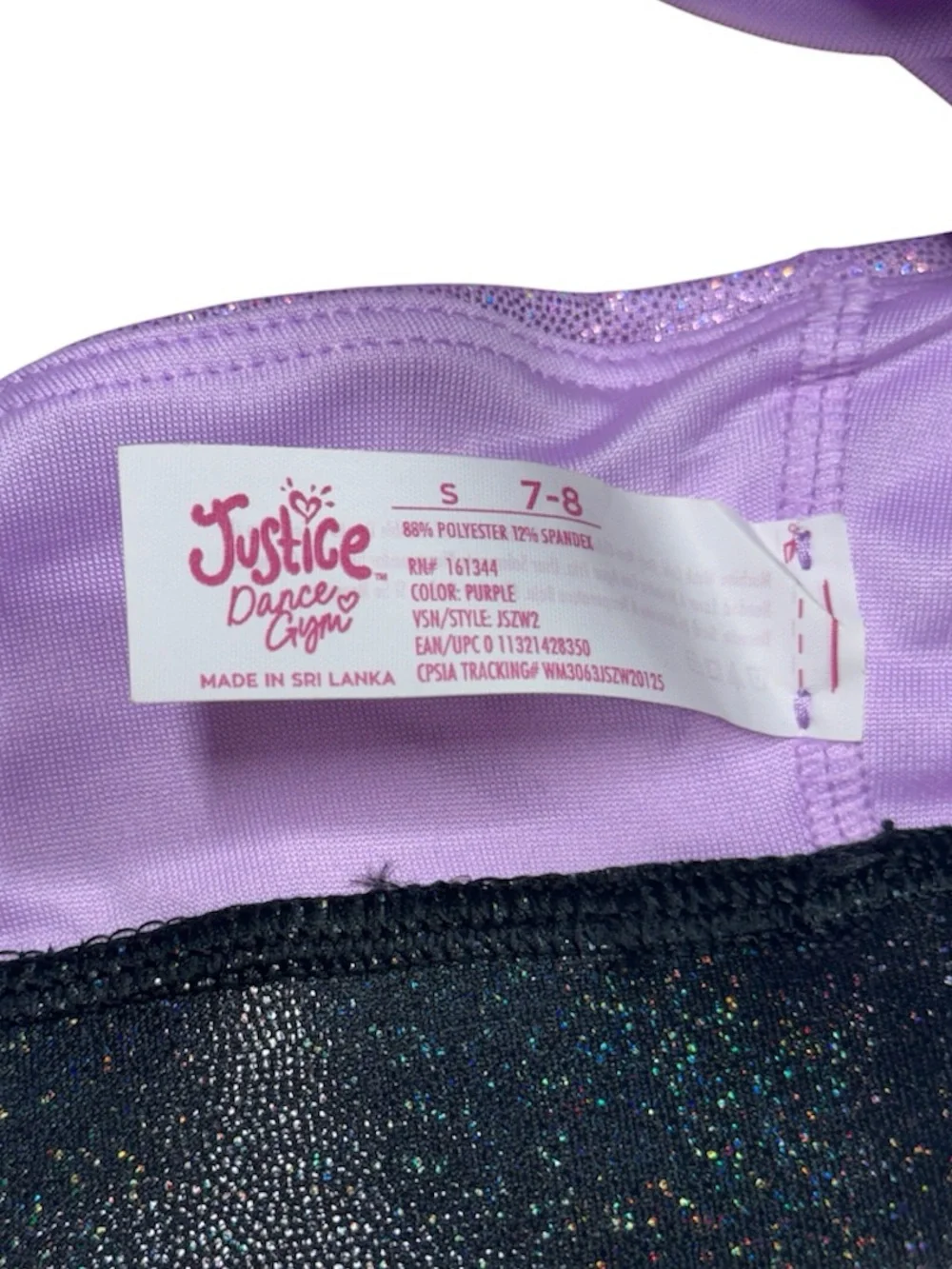 Justice brand kids size small (7-8) sports top / bra in great condition!